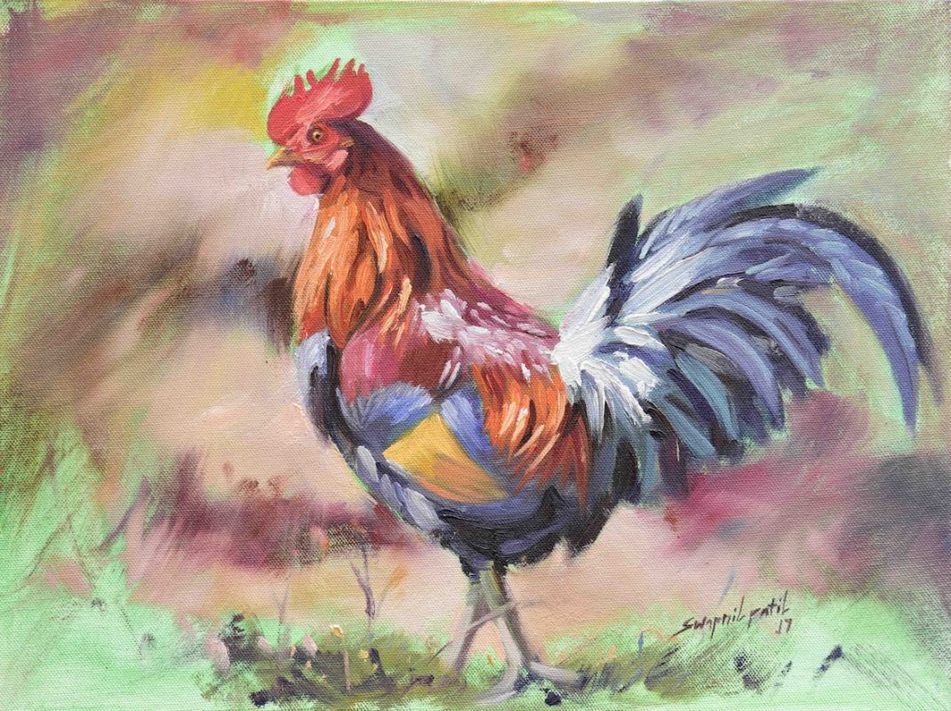 alaram 12x16 in oil on canvas rs 20000