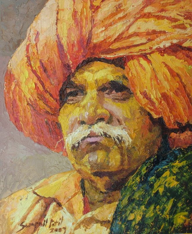 bhandara 12x10inch oil on paper sold