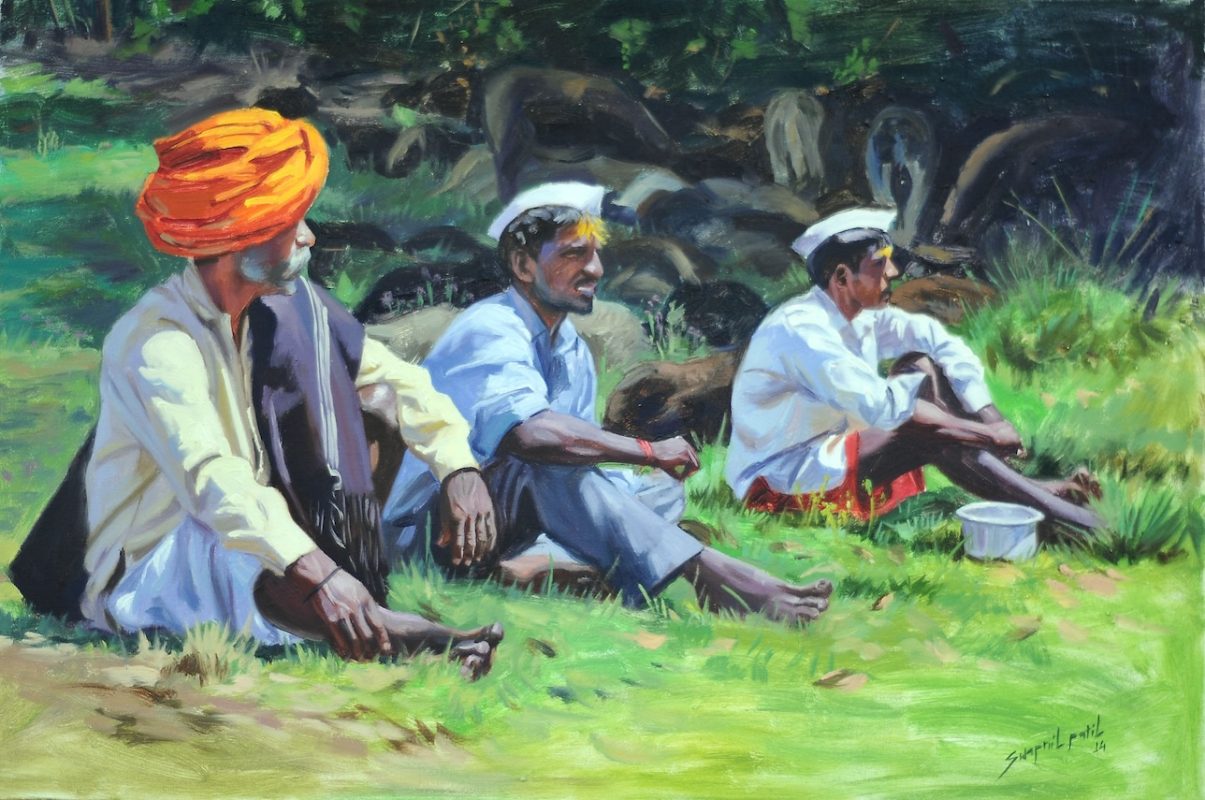 dhangar 24x36inch oil on canvas price-75000