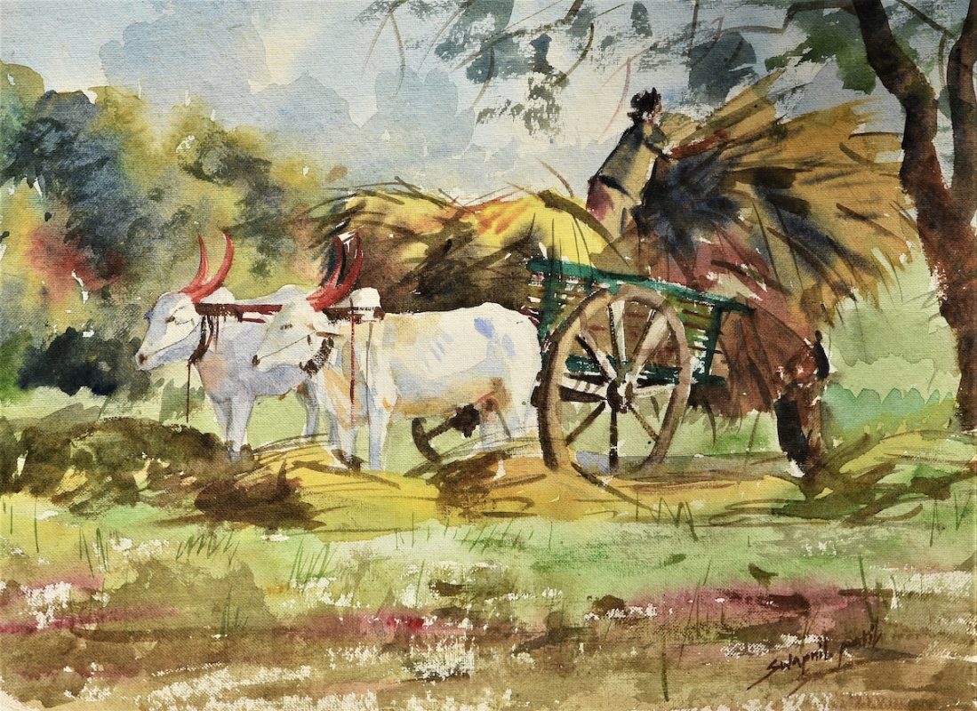 evening light 14x19inch water colour on paper price-30000