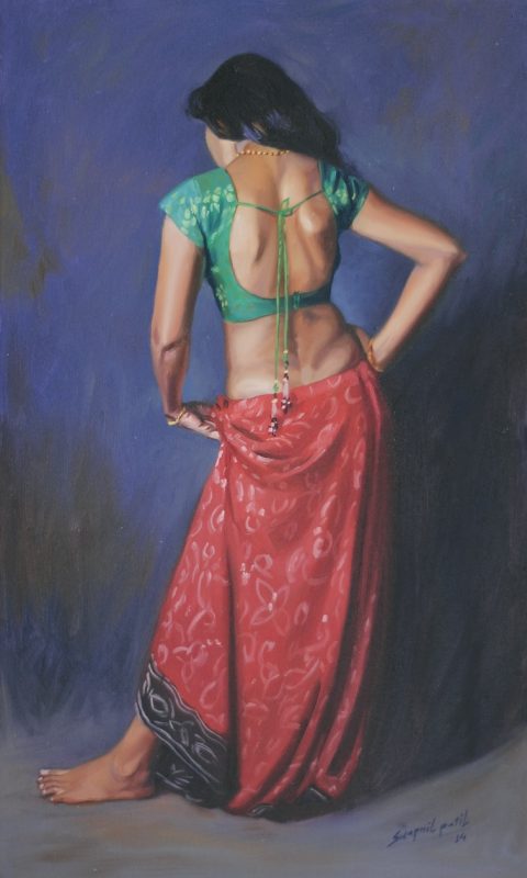 gressful 30x18inch oil on canvas price-45000