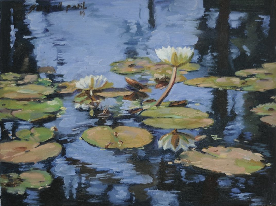 lotus 12x16inch oil on canvas sold