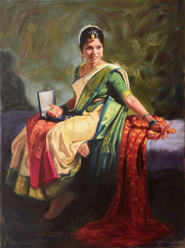 oli halad 48x36 inch oil on canvas rs 225000