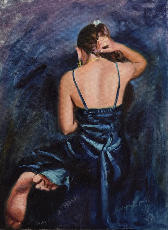 silk 16x12 in oil on canvas 6 rs 20000